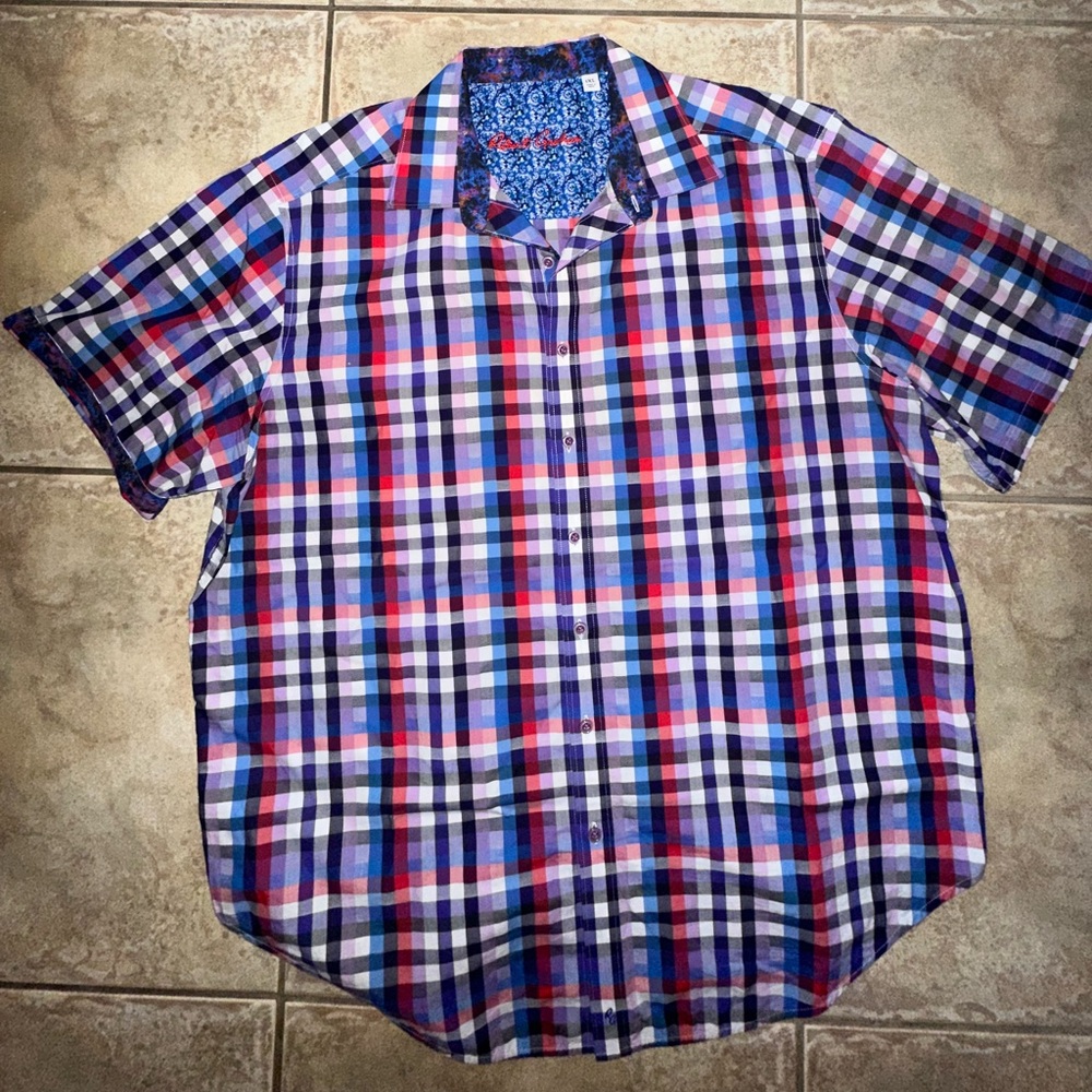 Robert Graham Red and Blue Plaid Shirt